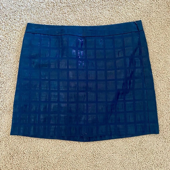 Gap Navy Mini Skirt with Metallic Sheen - Picture 3 of 8